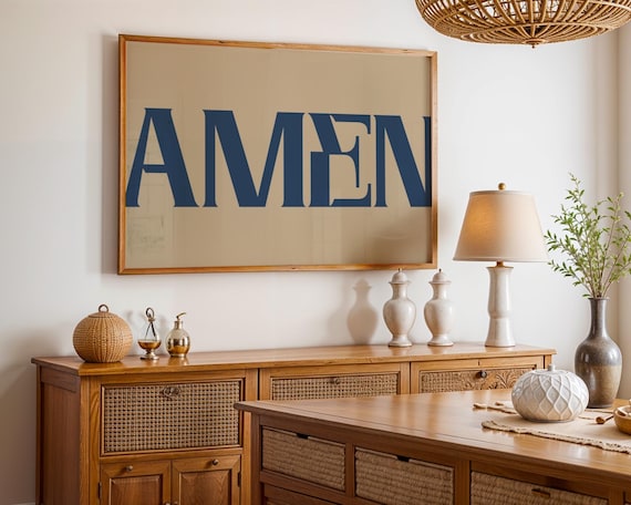Amen Art Print, Catholic Christian Wall Decor