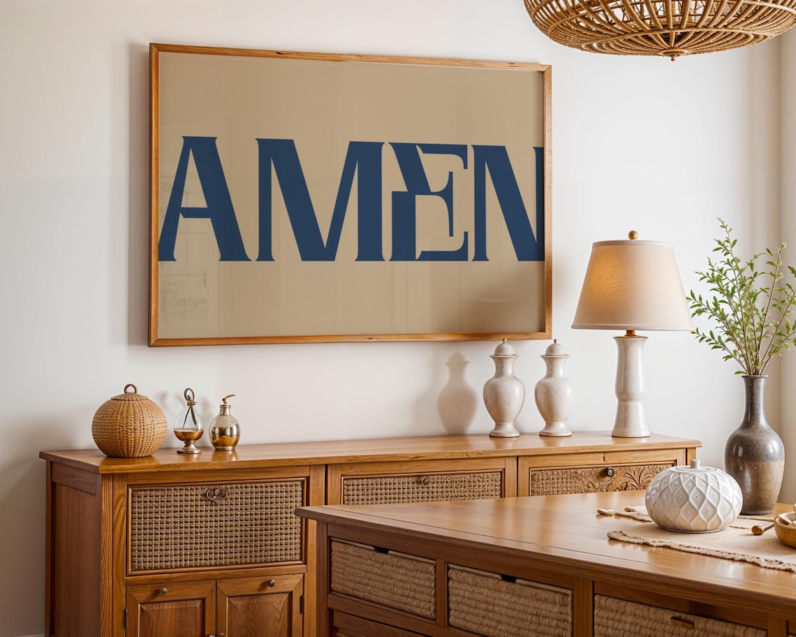 Amen Art Print, Catholic Christian Wall Decor