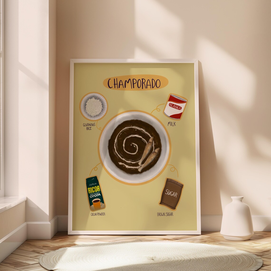 Filipino Champorado Chocolate Rice Porridge Recipe Art Poster