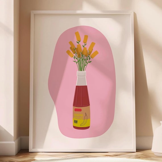 Filipino Kitchen Art Print Banana Ketchup Vase Lumpia Poster Philippine Satin Food Gift For Friend
