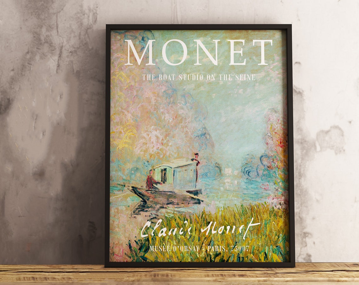 Claude Monet Boat Studio on the Seine River French Museum Poster - Image 3