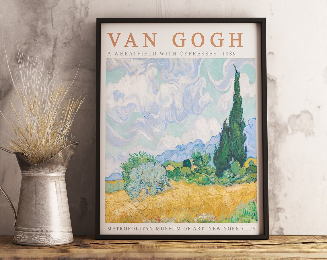 Van Gogh Wheatfield With Cypresses Art Print - Image 3