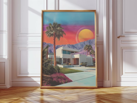 Palm Springs Inspired House, Retro Futurism Poster
