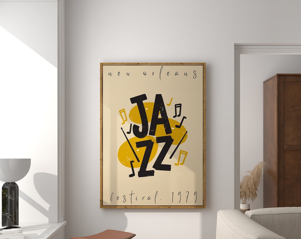 Jazz Festival Retro Music Poster, Mid Century Modern