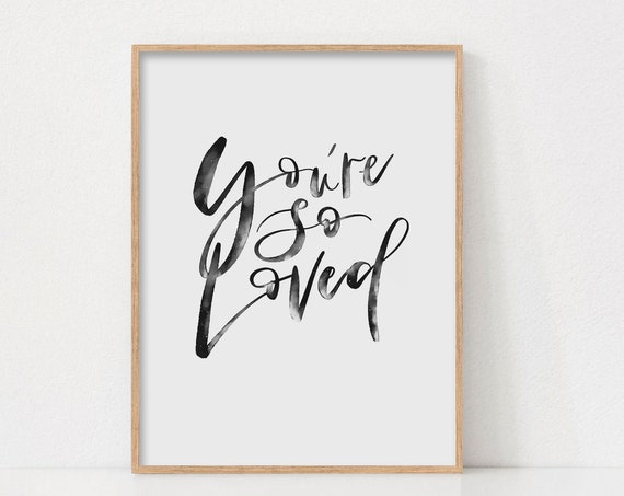 You Are So Loved Watercolor Nursery Art Print