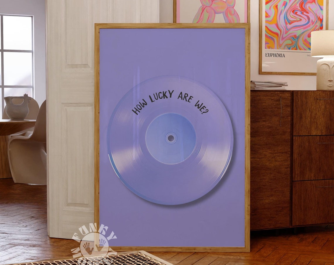 How Lucky Are We Purple Vinyl Record Lavender Music Art Poster