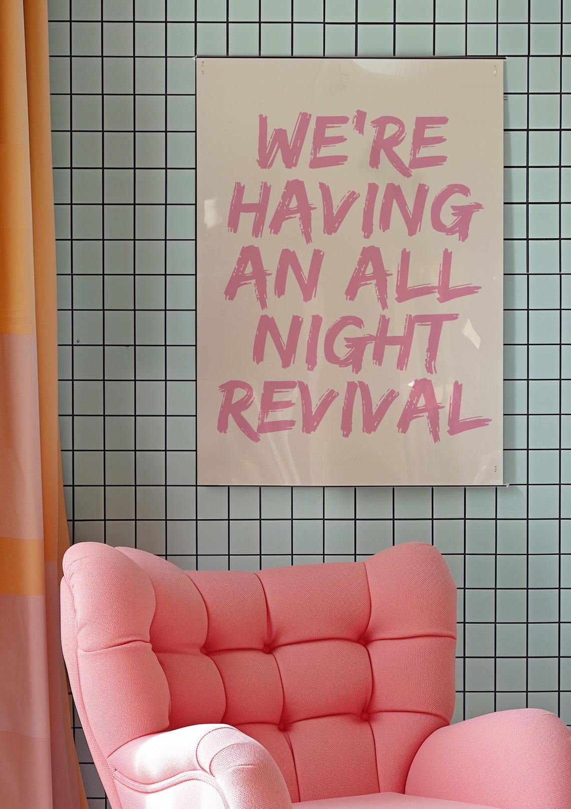 All Night Revival Wall Art Modern Cowgirl Prints Cowgirl Coastal Pink Western Wall Art Trendy College Apartment Decor - Image 4