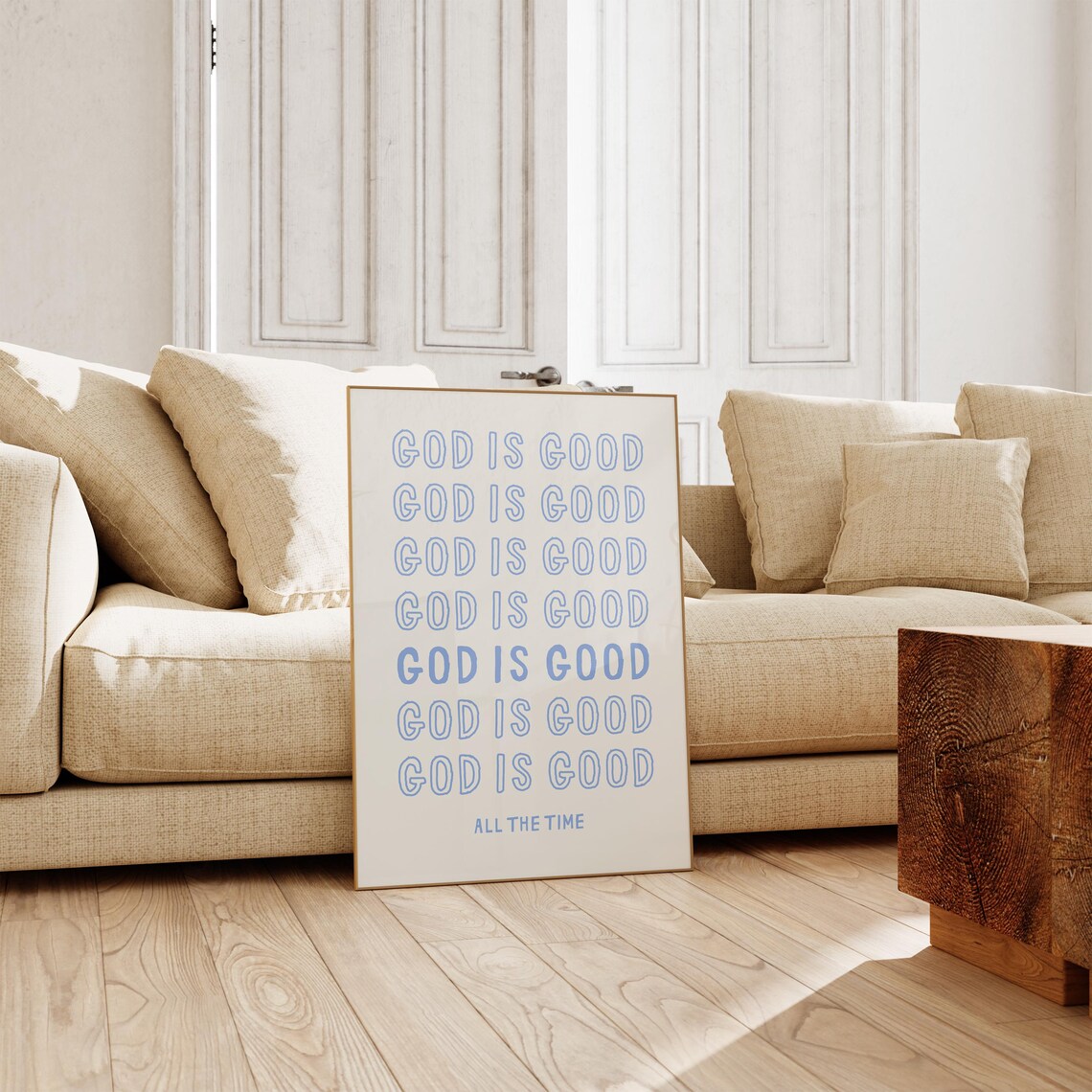 God Is Good Bible Verse Retro Poster, Christian Art Print - Image 3