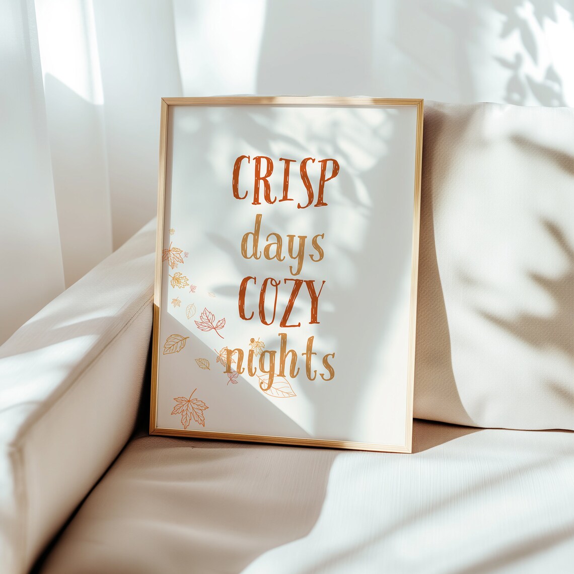 Crisp Days Cozy Nights Autumn Leaves Fall Season Quote Poster - Image 5