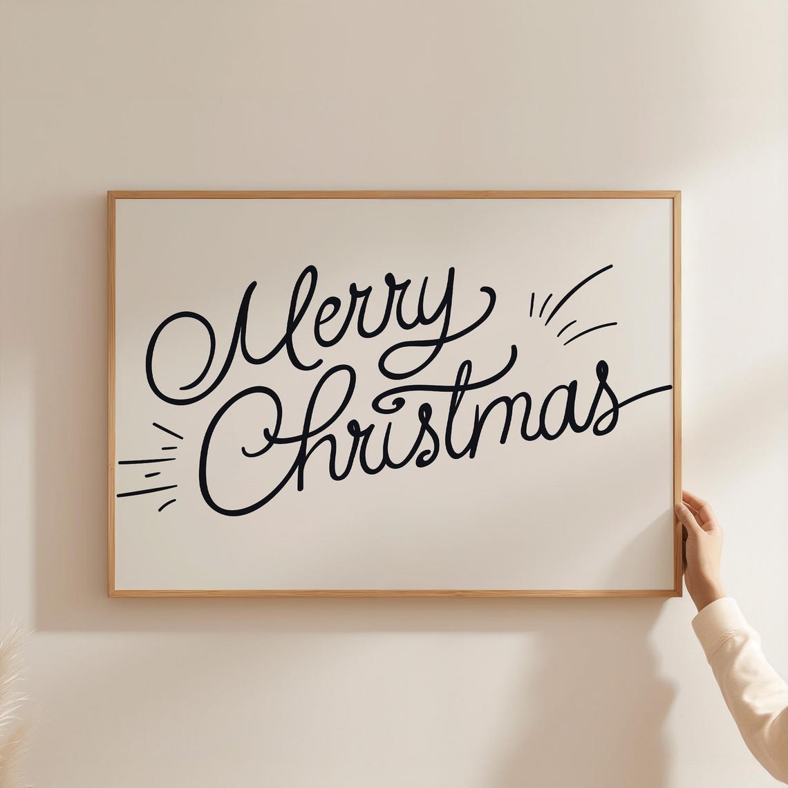 Merry Christmas Handwritten Script Minimalist Holiday Poster - Image 4