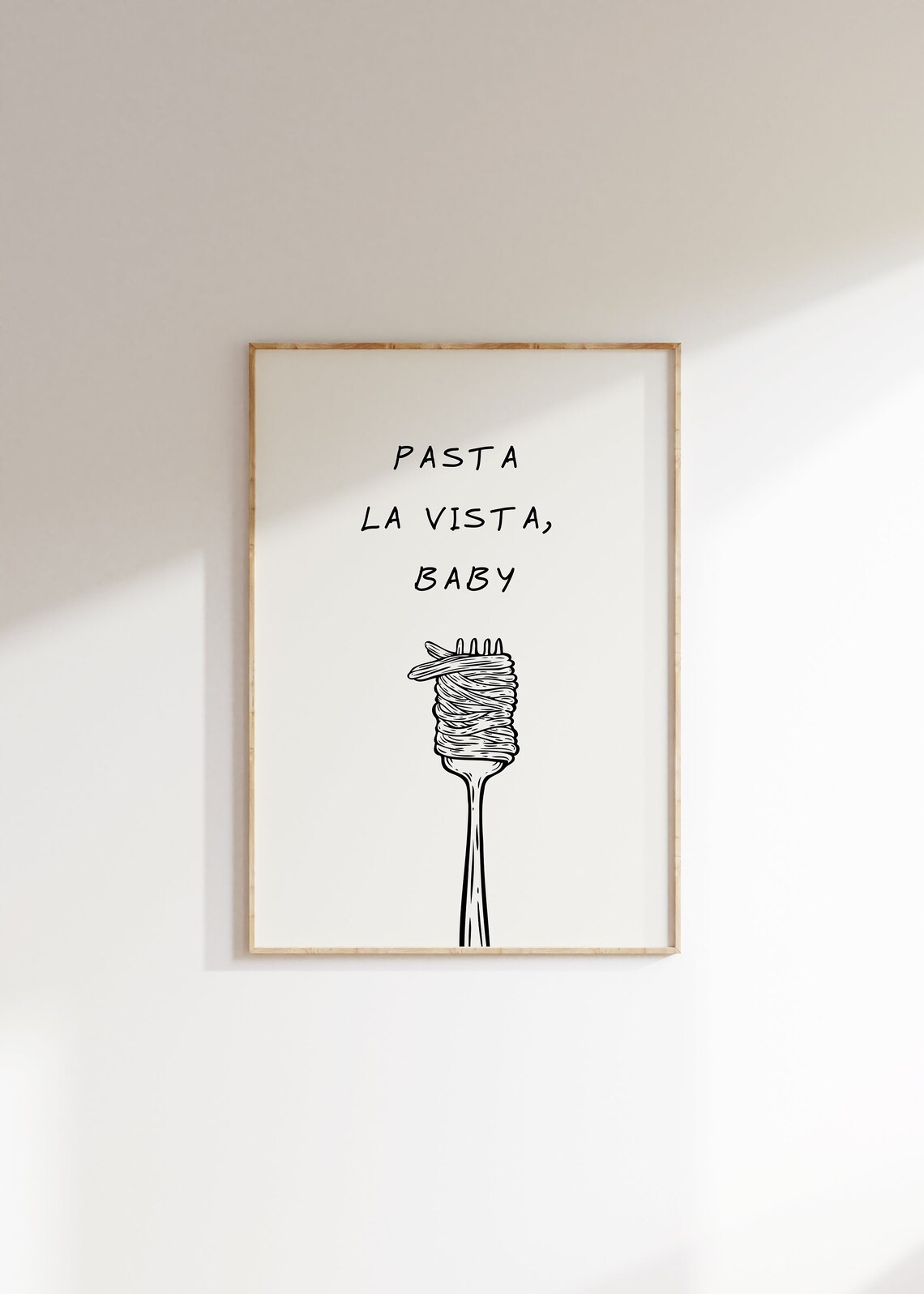 Pasta La Vista Baby Fork Spaghetti Funny Italian Kitchen Poster - Image 2
