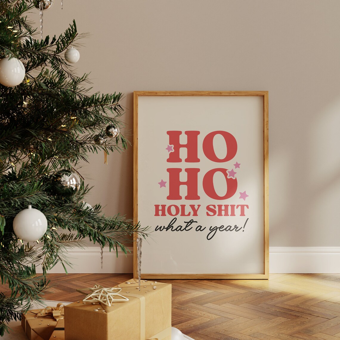Ho Ho Holy What A Year Funny Christmas Quotes Sarcastic Christmas Print Humorous Christmas Art Print Adult Humor Christmas Art - Image 4