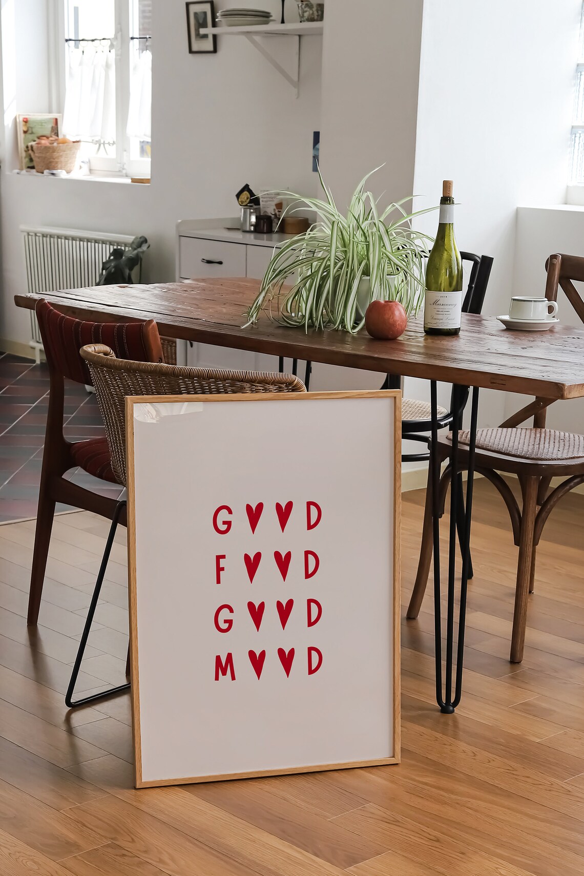 Good Food Good Mood Minimalist Kitchen Art Print - Image 2