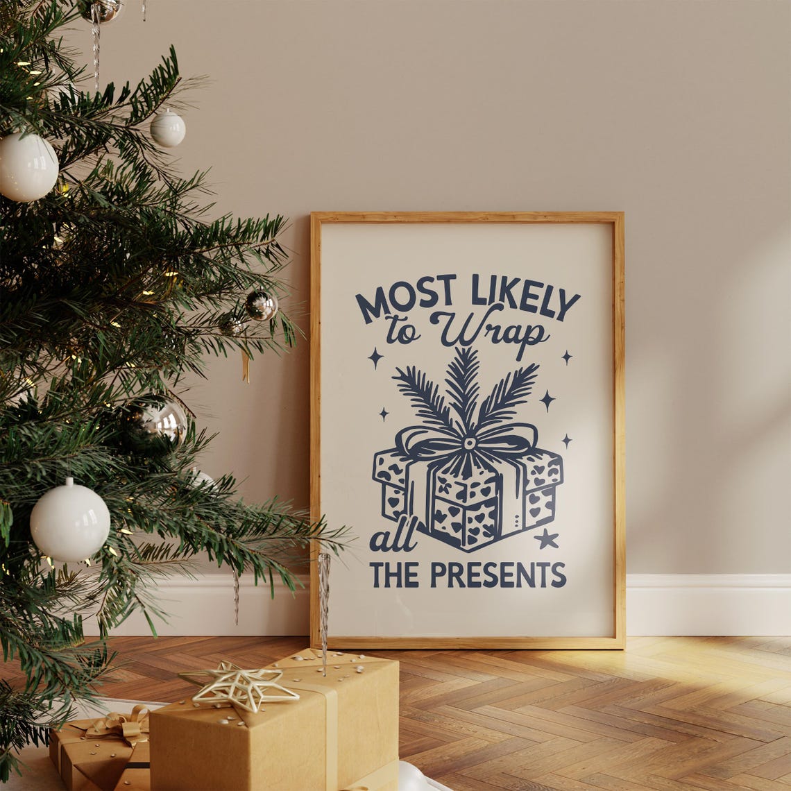 Most Likely To Wrap All The Presents Cute Christmas Gift Poster - Image 3