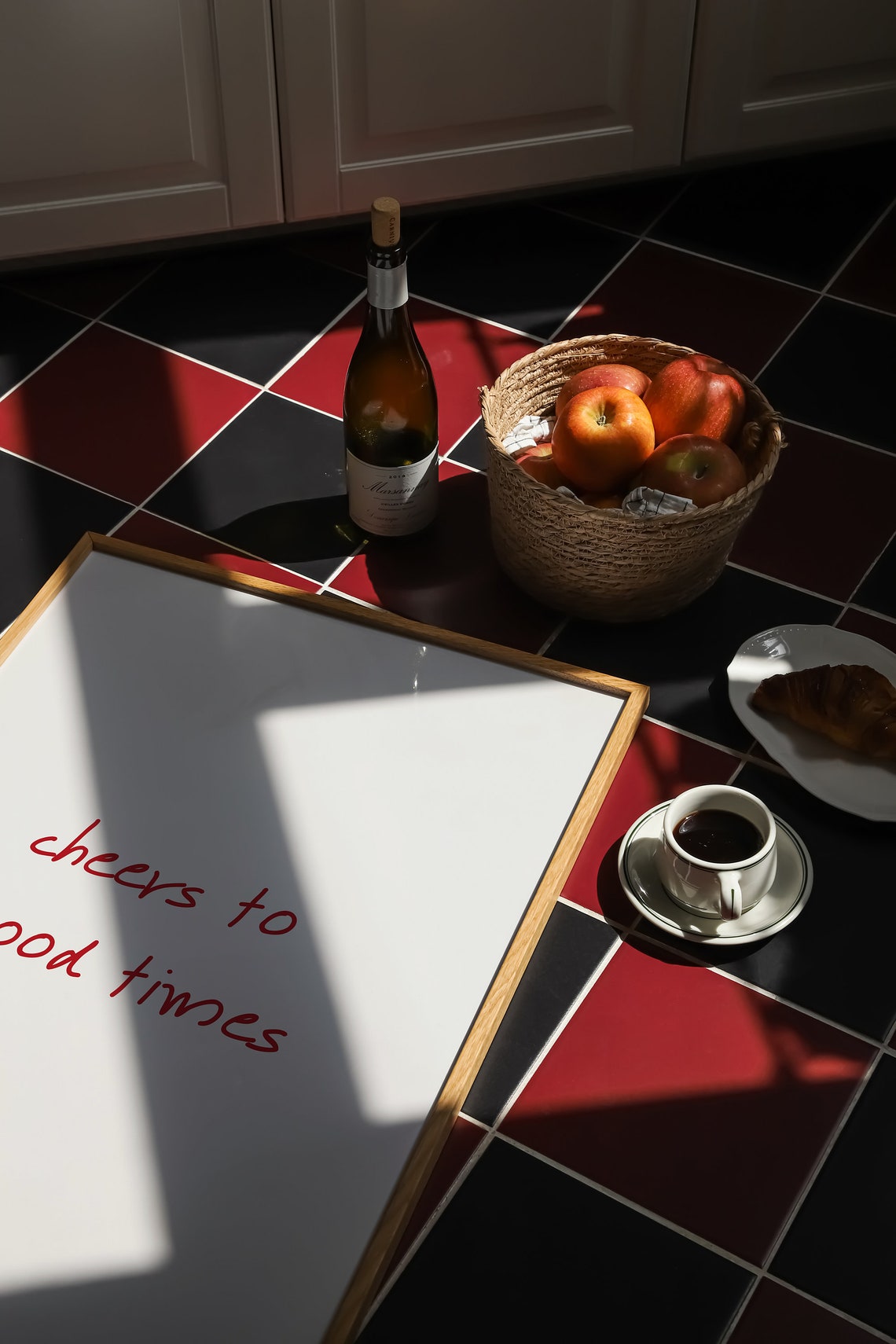 Cheers to Good Times Red Script Minimalist Celebration Poster - Image 4