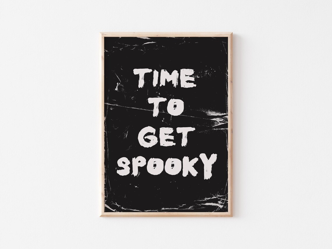 Time To Get Spooky Distressed Vintage Horror Texture Halloween Poster - Image 2