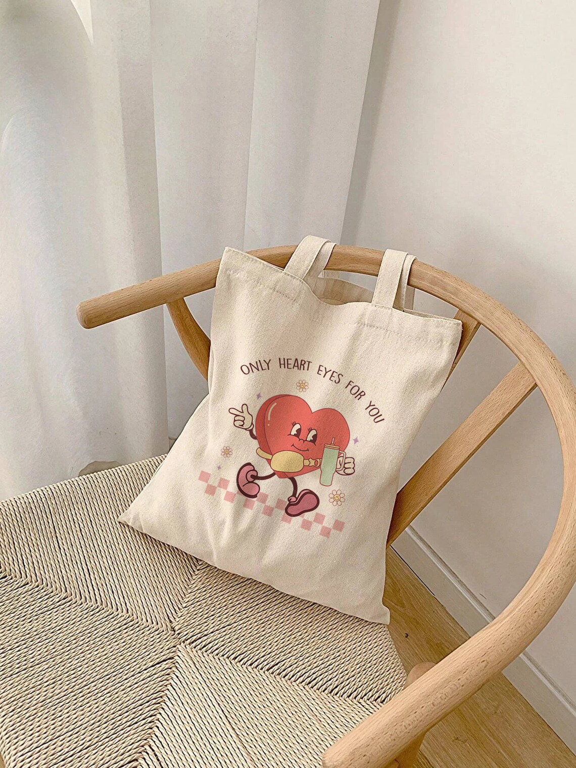 Only Heart Eyes For You Retro Cartoon Heart Valentine Quote Poster - Image 3