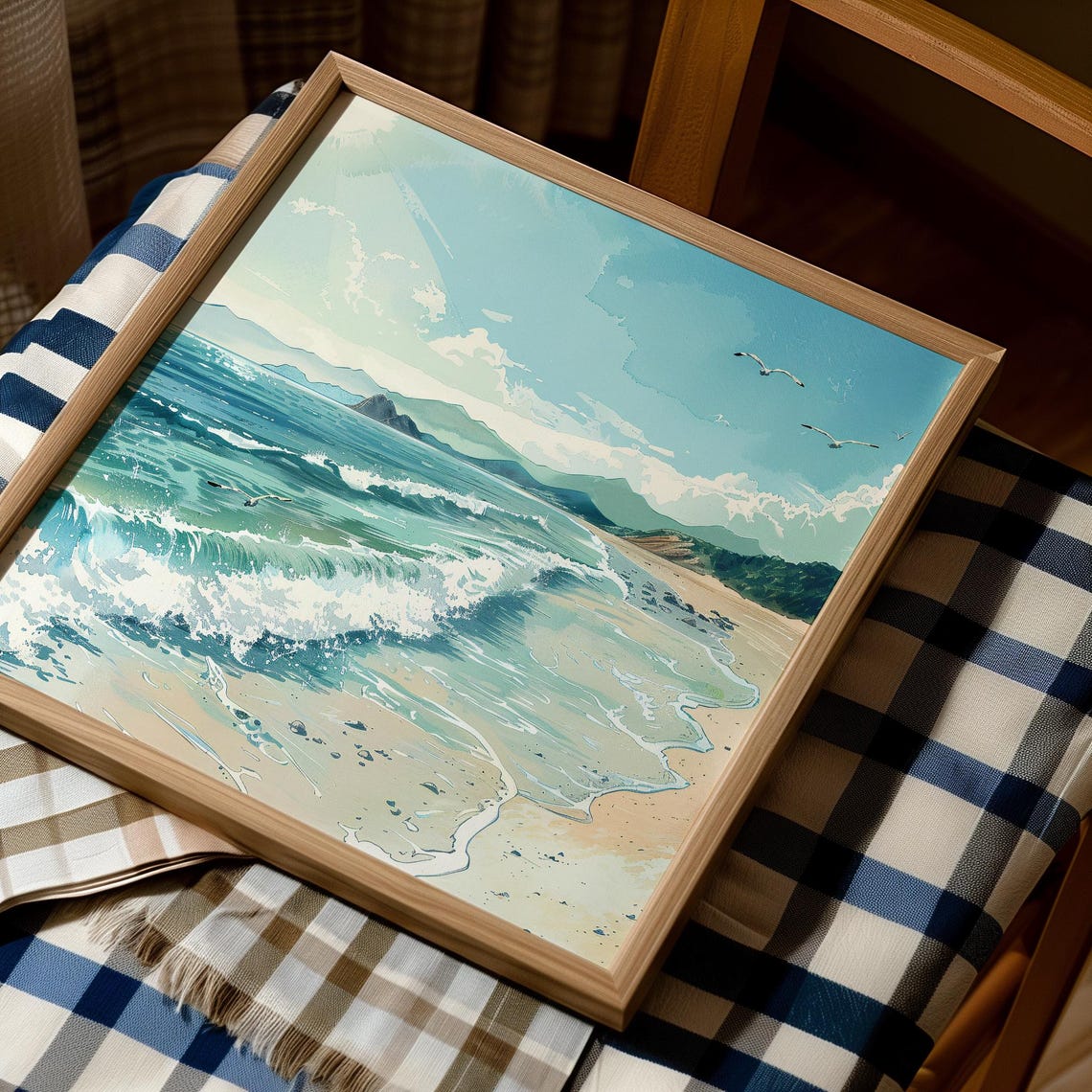 Bright Turquoise Waves Rolling Onto A Bright Sunny Beach Poster - Image 4