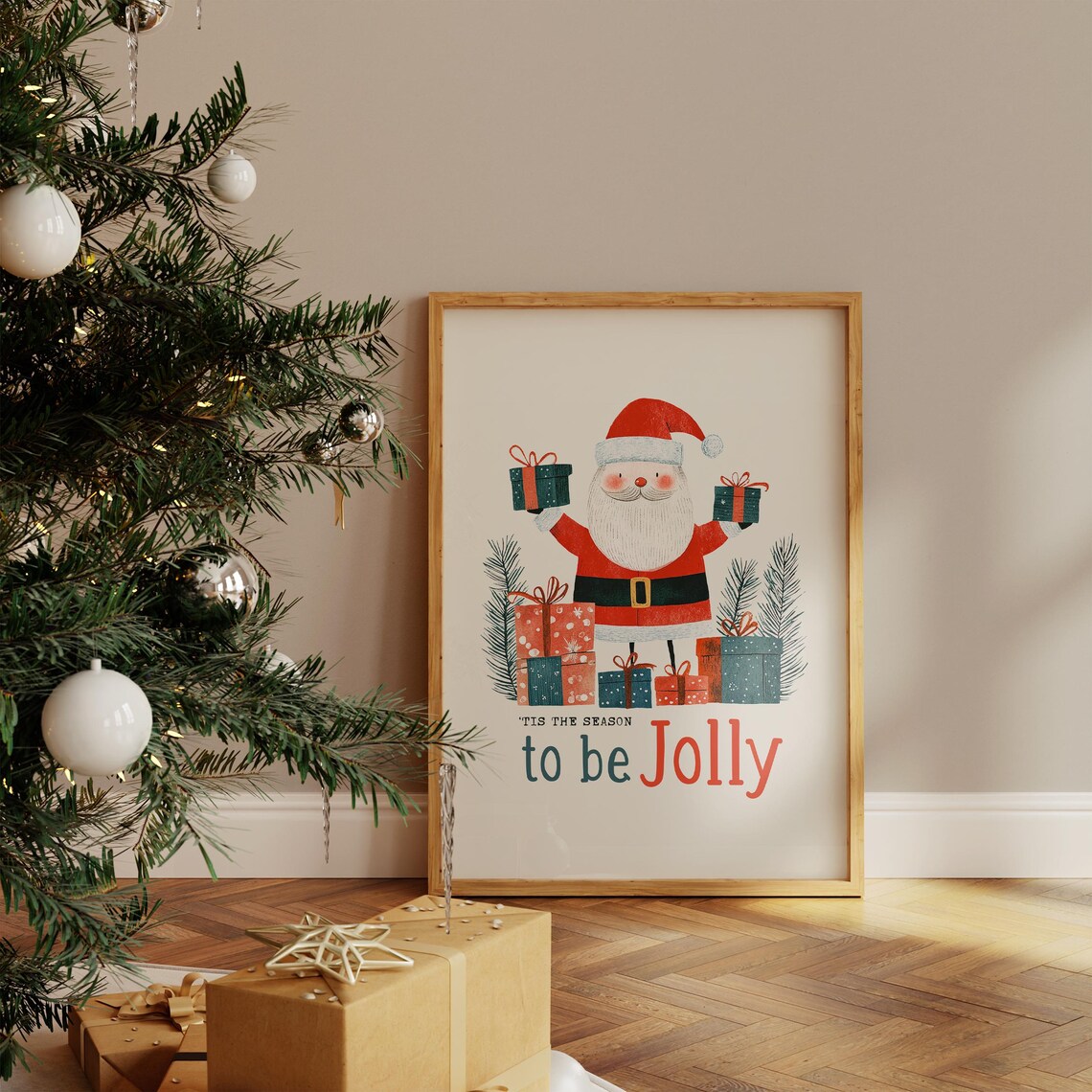 Tis the Season to Be Jolly Santa Claus Christmas Gifts Poster - Image 3