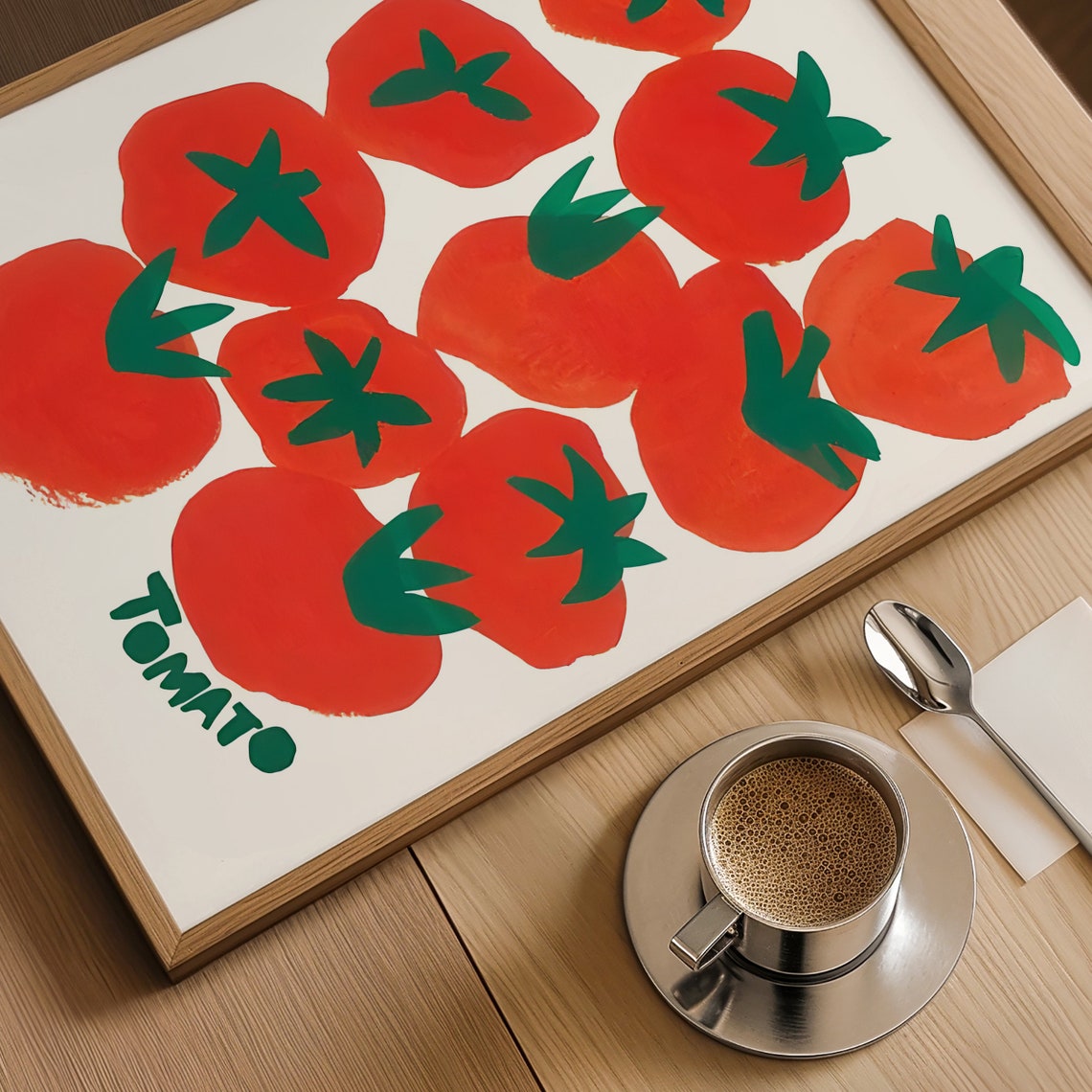 Pop Art Red Tomato Illustration Bold Retro Kitchen Decor Wall Art - Image 3