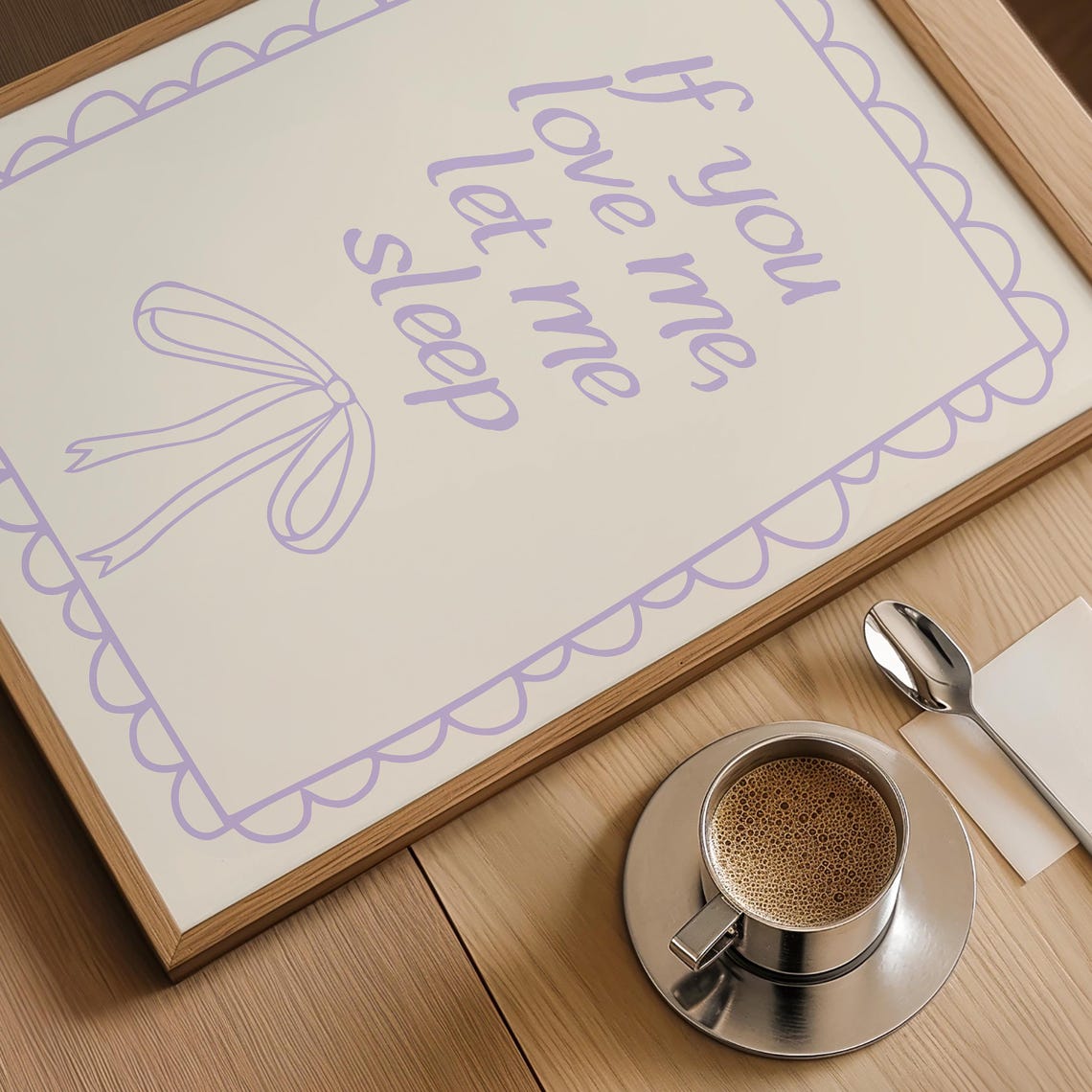 If You Love Me Let Me Sleep Cute Soft Lavender Bedroom Poster - Image 2