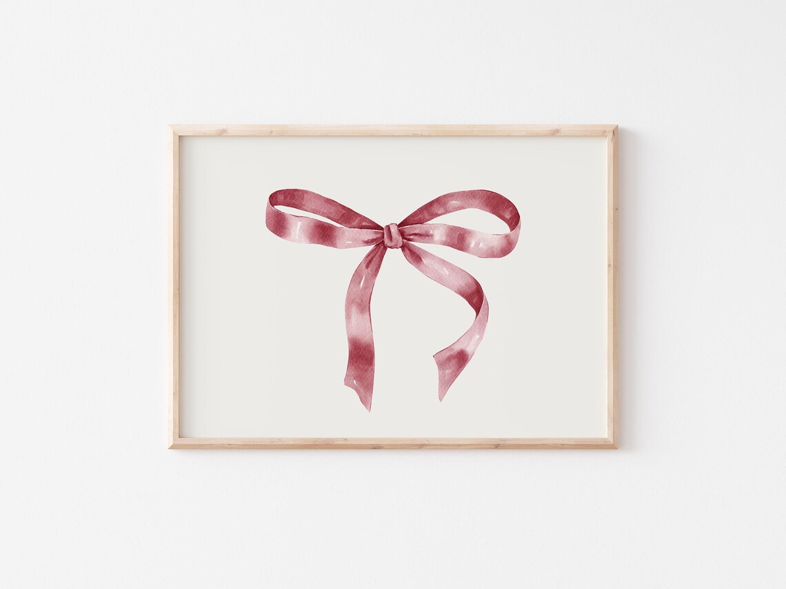 Coquette Bow Print, Balletcore Watercolor Art Print - Image 2