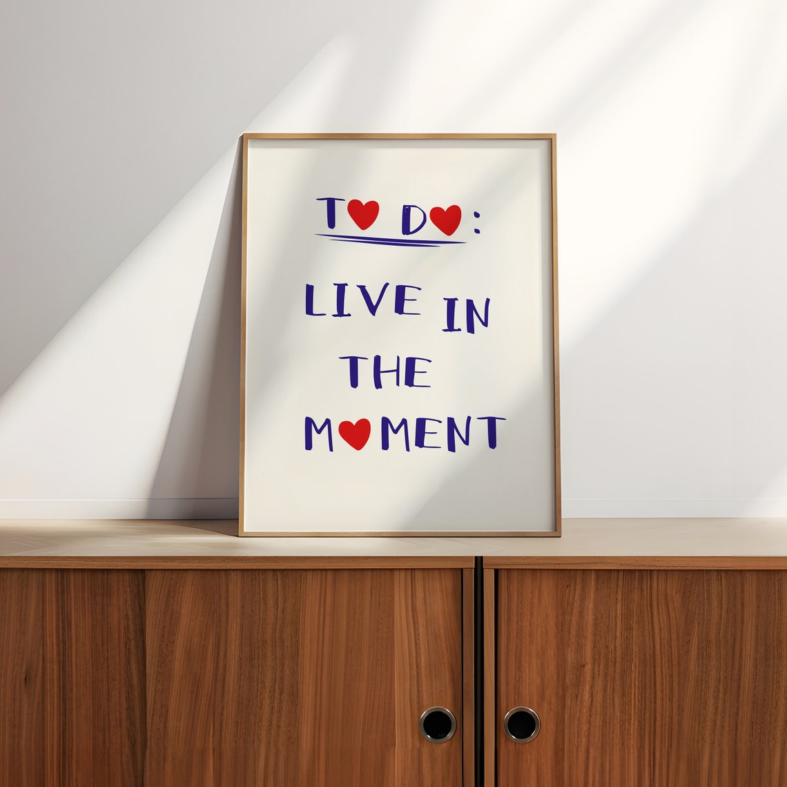 To Do Live In The Moment Little Hearts Typography Quote Print - Image 2