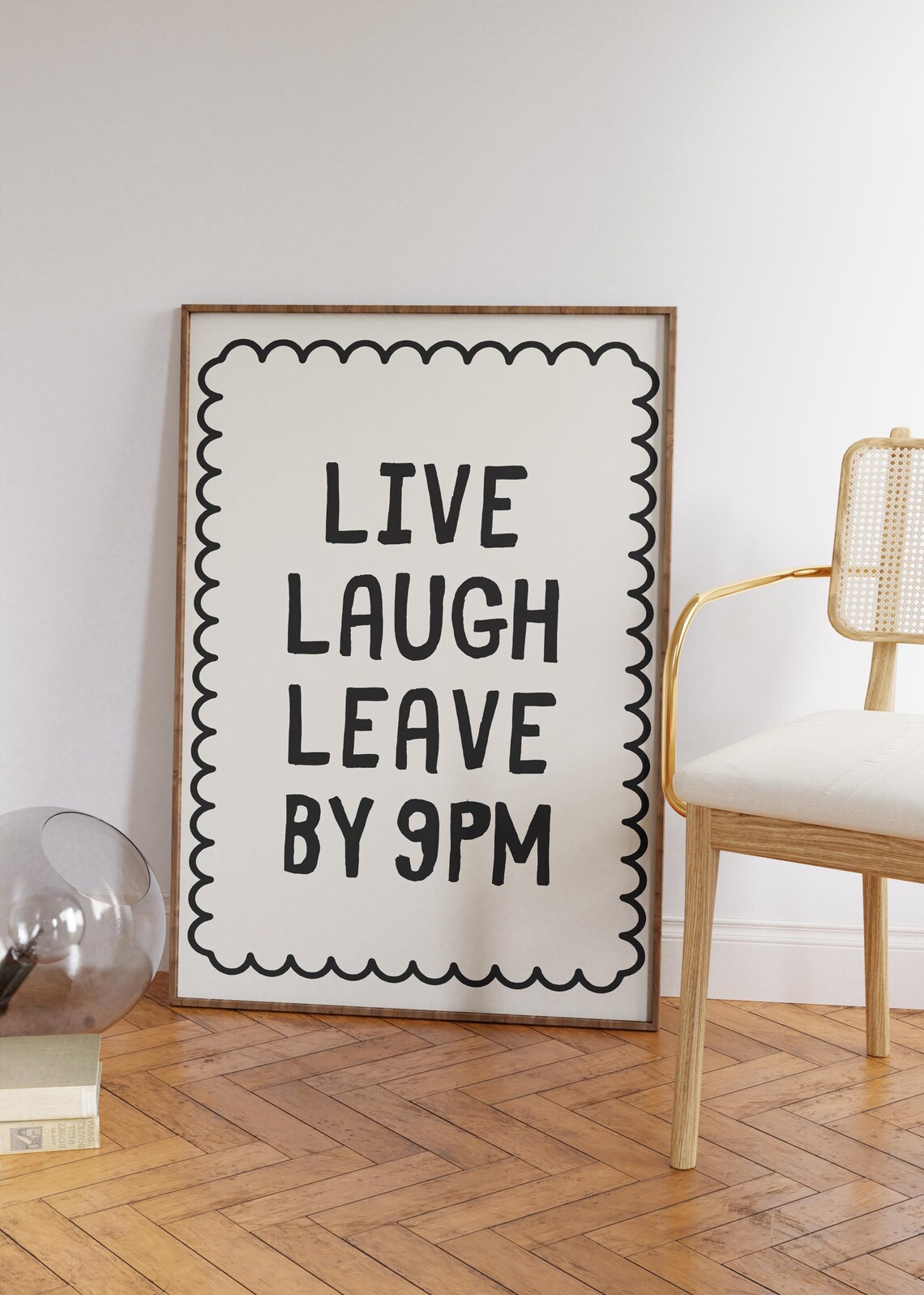 Live Laugh Leave By 9pm Typography Art Print - Image 2