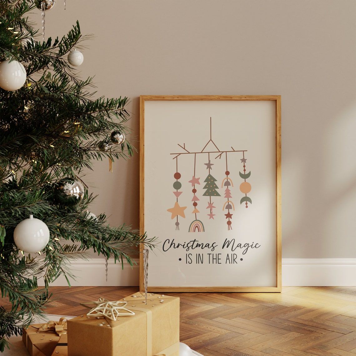 Christmas Magic Is In The Air Boho Mobile Minimalist Holiday Poster - Image 4