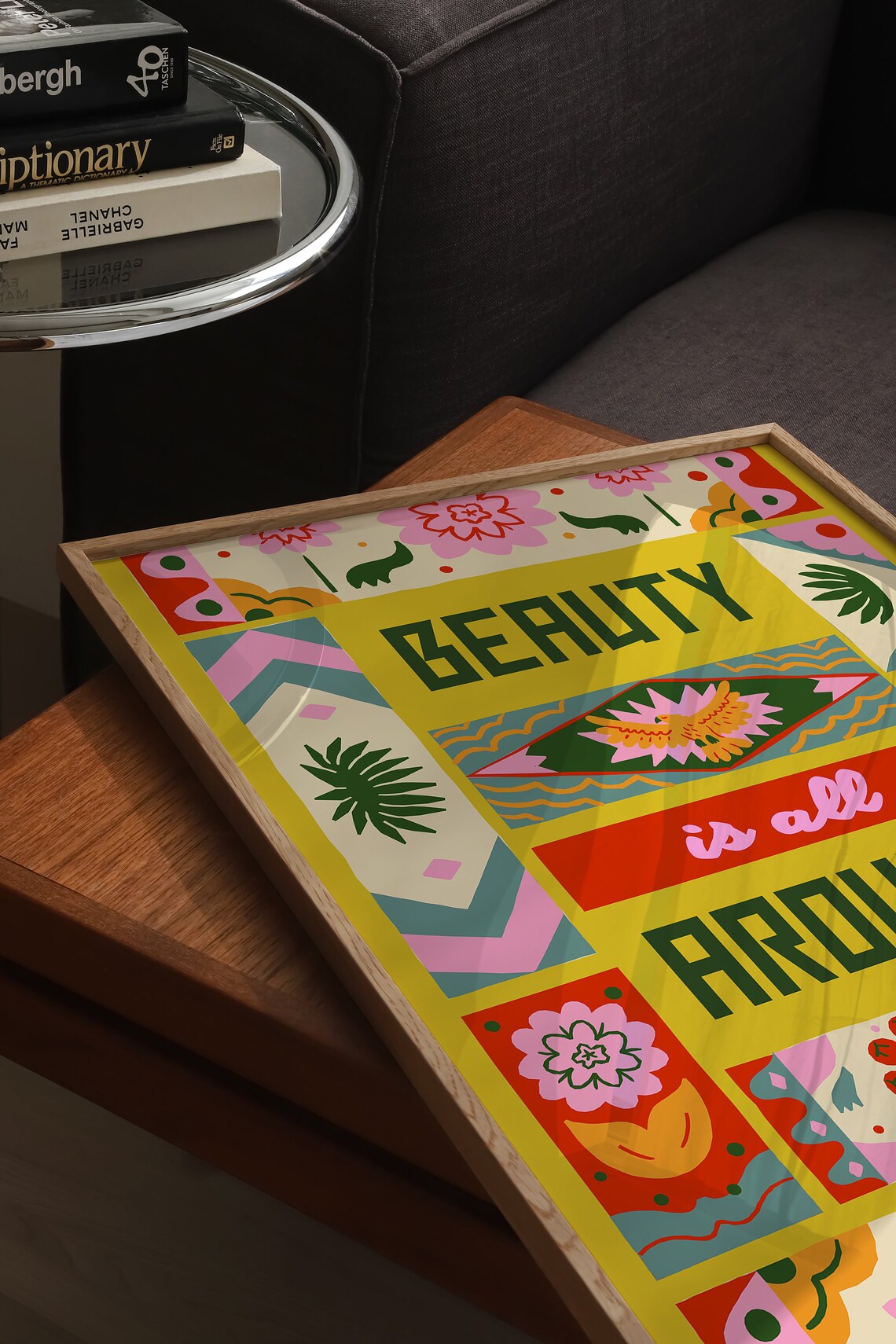 Beauty Is All Around Colorful Mexican Folk Art Positive Quote Poster - Image 3