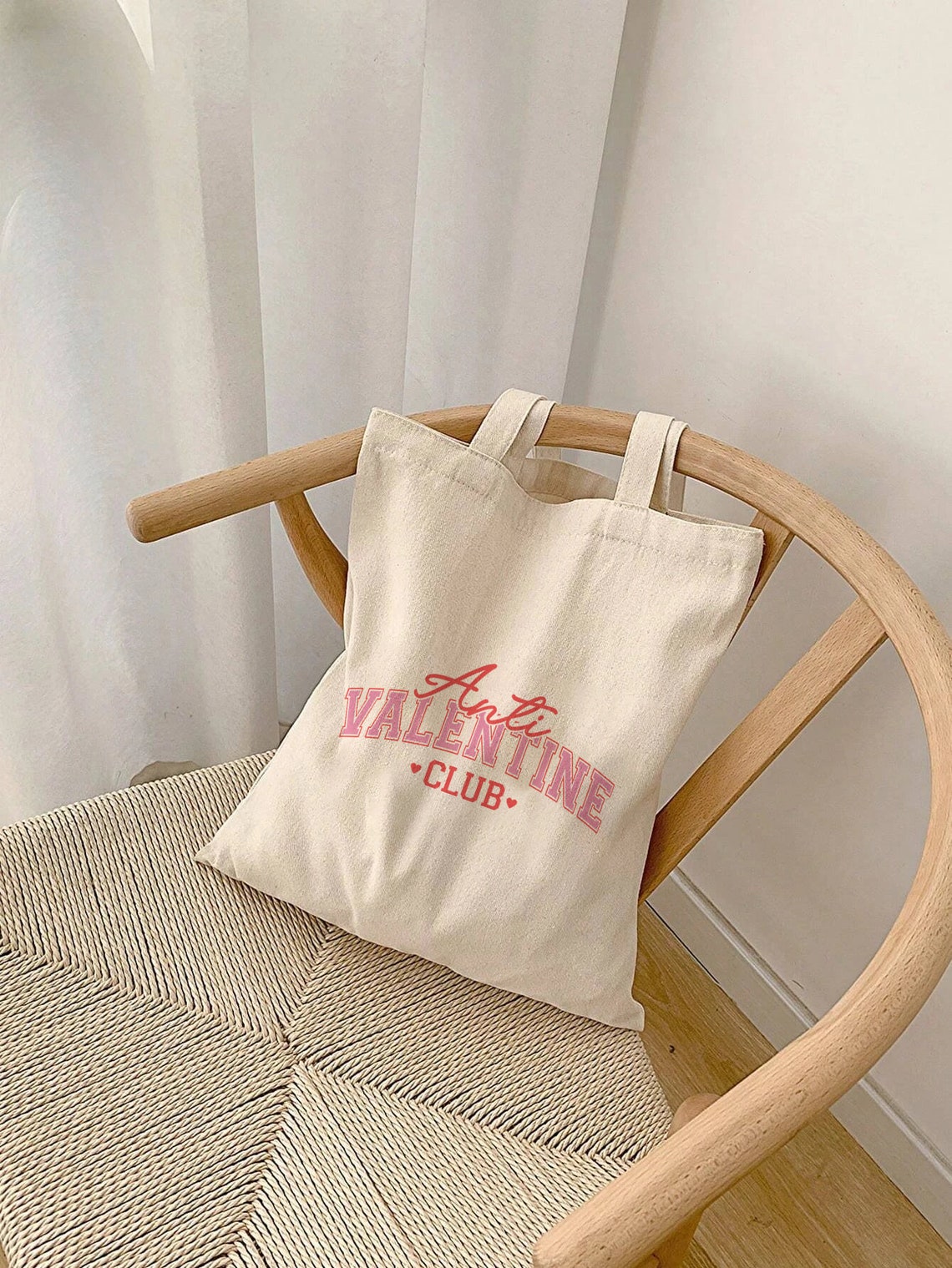 Anti Valentine Club Collegiate Style Pink Hearts Typography Poster - Image 4