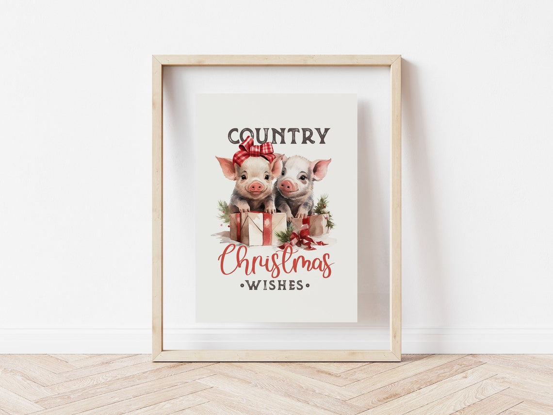 Country Christmas Wishes Farm Barn Christmas Print Christmas Farmhouse Christmas Winter Scene Print Small Town Christmas - Image 5