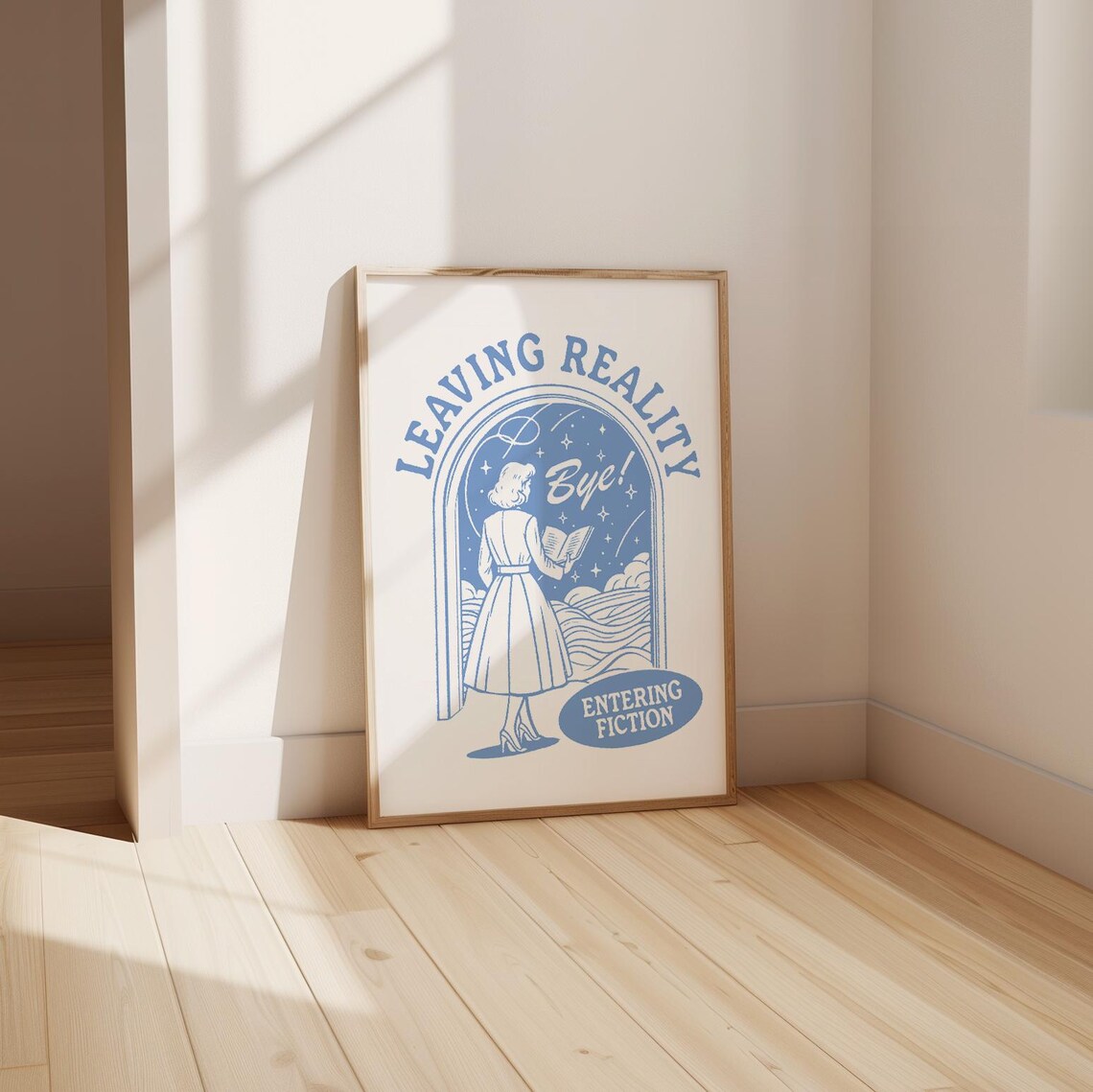 Leaving Reality Entering Fiction Vintage Quote Art Print - Image 2
