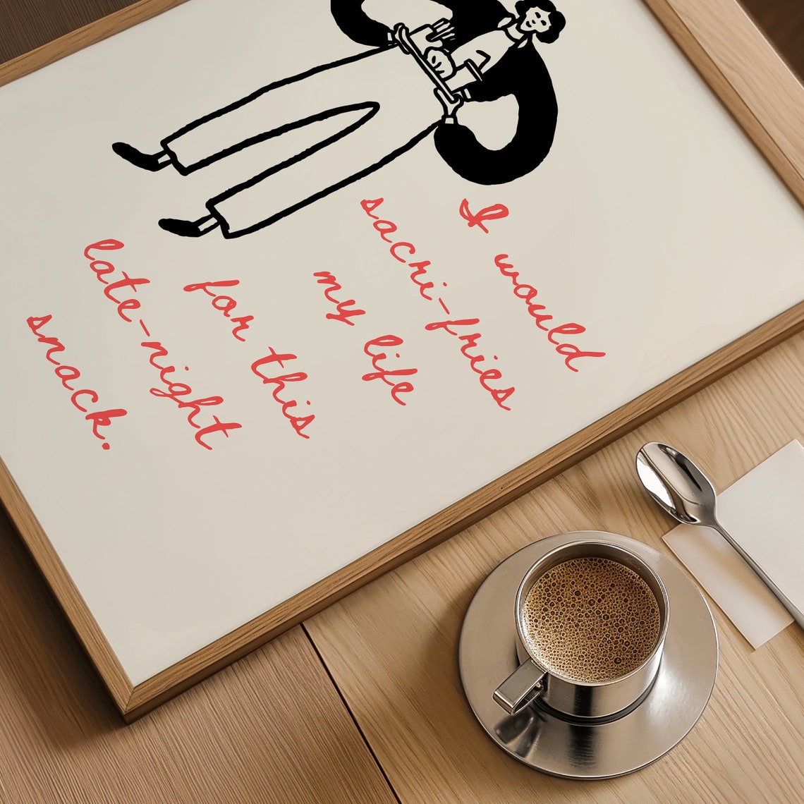Funny French Fries Print Retro Food Posters Trendy Kitchen Decor Foodie Art Funky Kitchen Prints French Fries Quote - Image 3