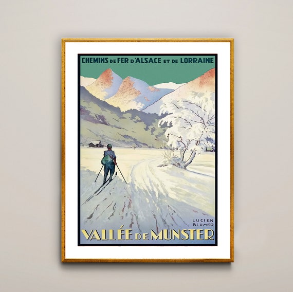 Vallee De Mnster Vintage Travel Poster Poster Paper Or Print Gift Idea Wall Decor