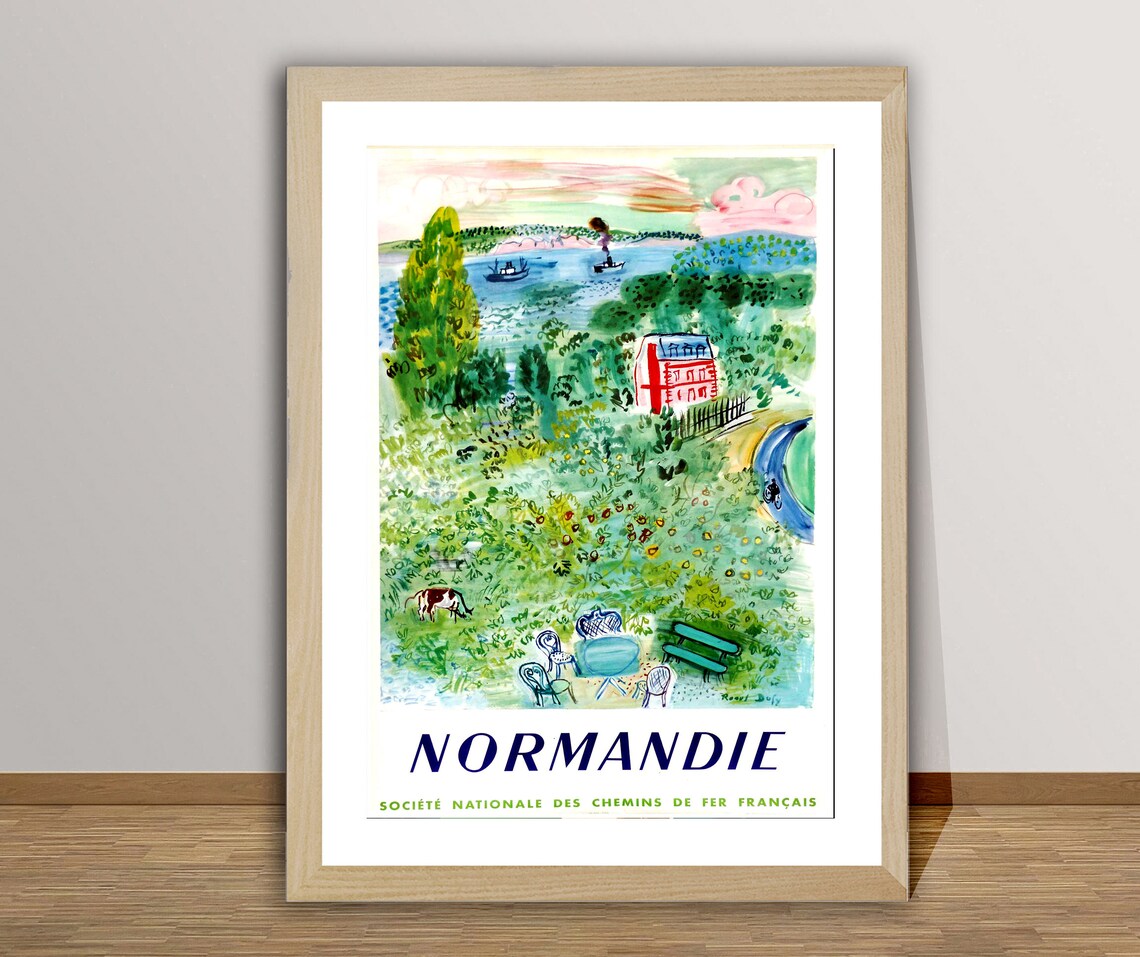 Normandie Bretagne France Vintage Travel Poster