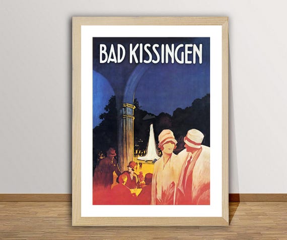 Bad Kissingen Deutschland Vintage Travel Poster Travel Memories Poster Gift Idea Wall Decor