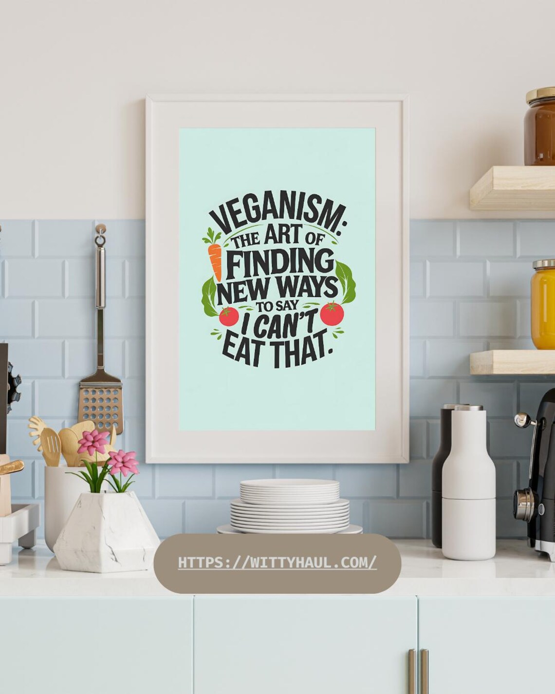 Funny Kitchen Humor, Vegan Jokes Art Print - Image 6