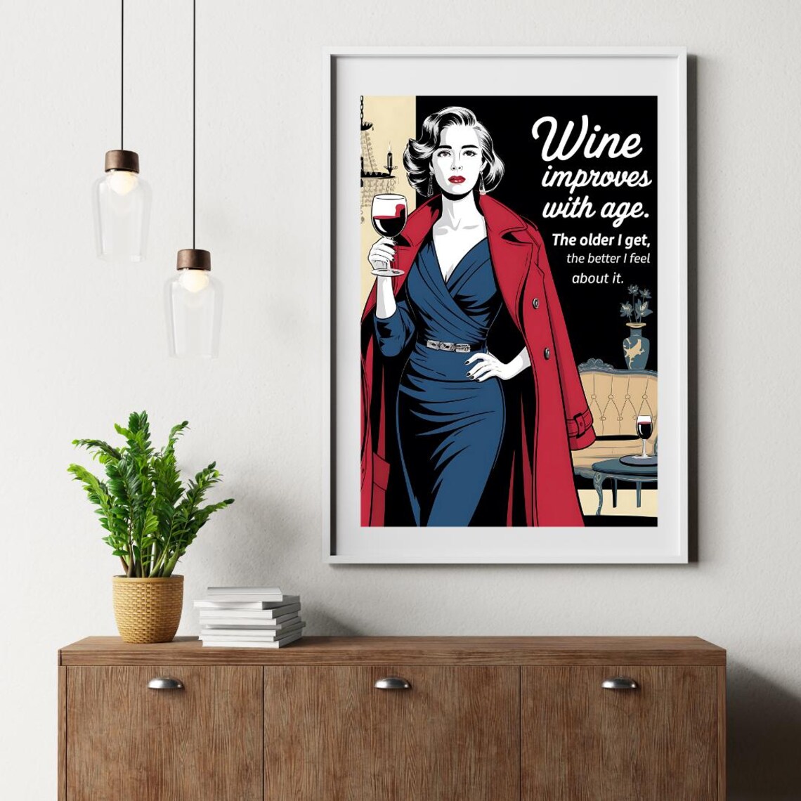 Wine Poster, Funny Wine Quotes Kitchen Art - Image 2