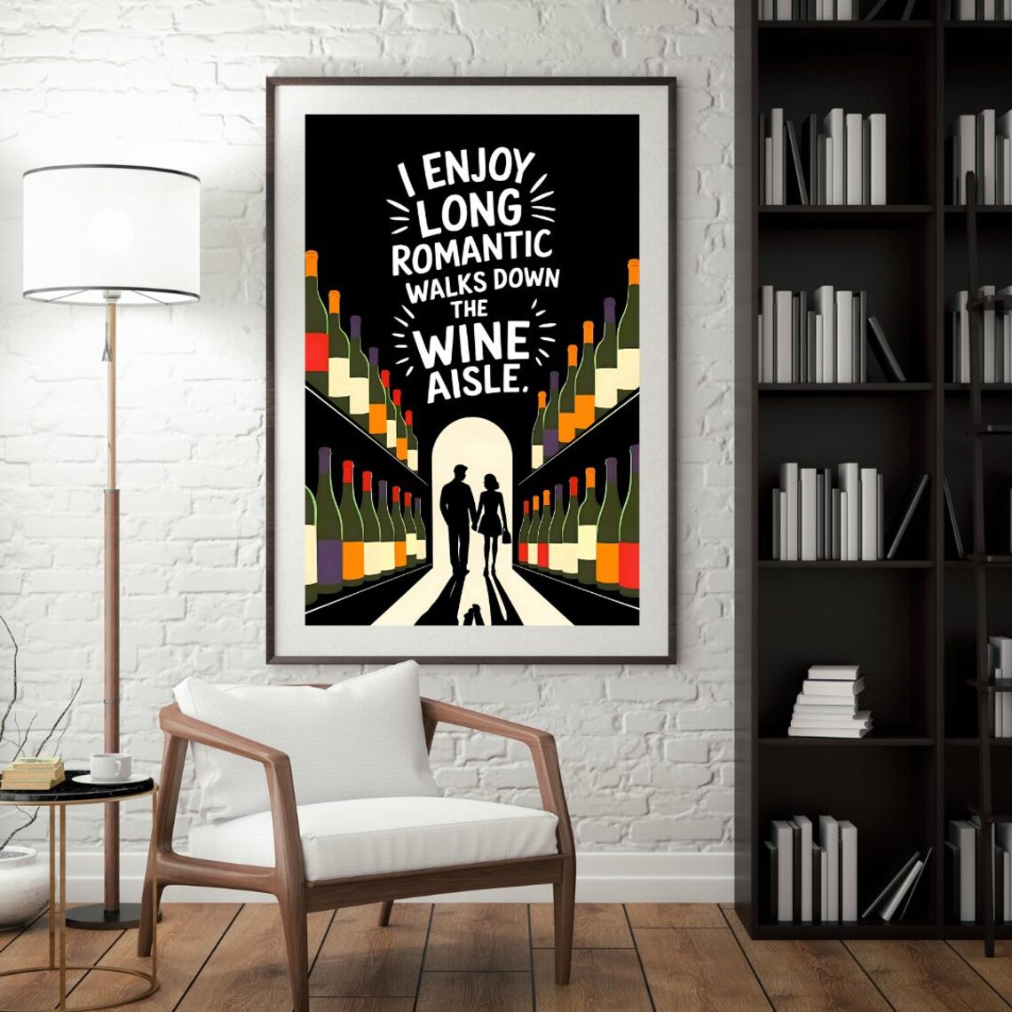 Wine Poster, Funny Kitchen Wall Art Print - Image 4