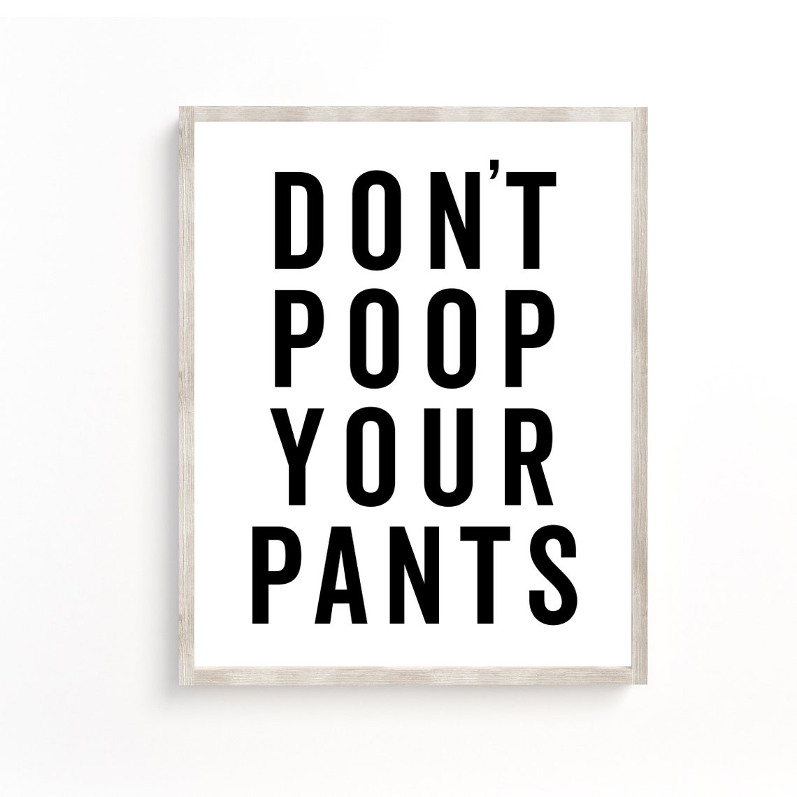 Funny Bathroom Print Wall Art Sign Decor Kids