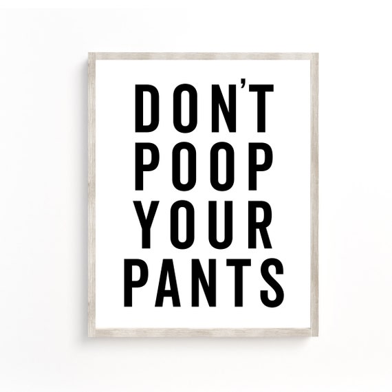 Funny Bathroom Print Wall Art Sign Decor Kids