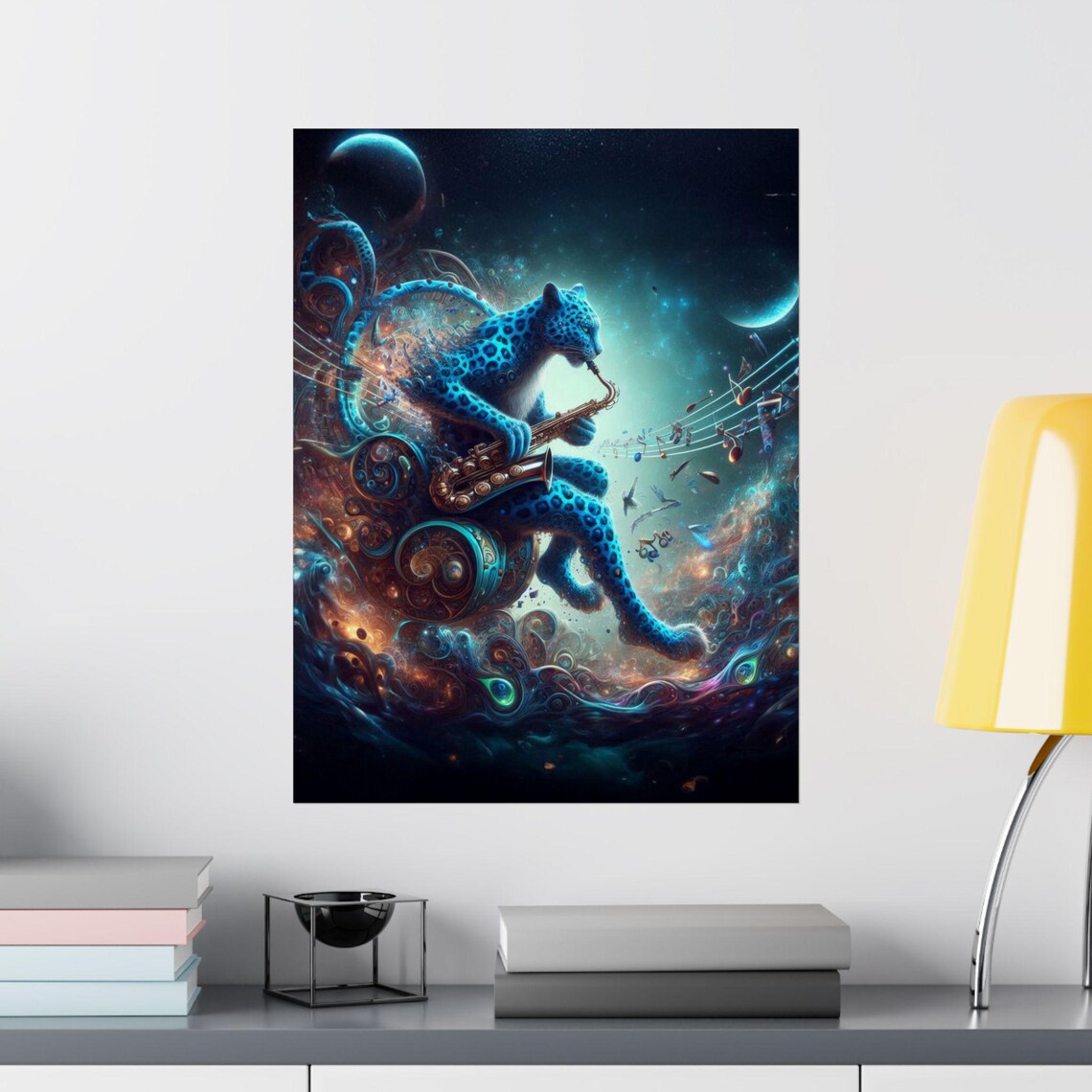 Leopard Jazz Poster, Whimsical Music Lover Gift - Image 3