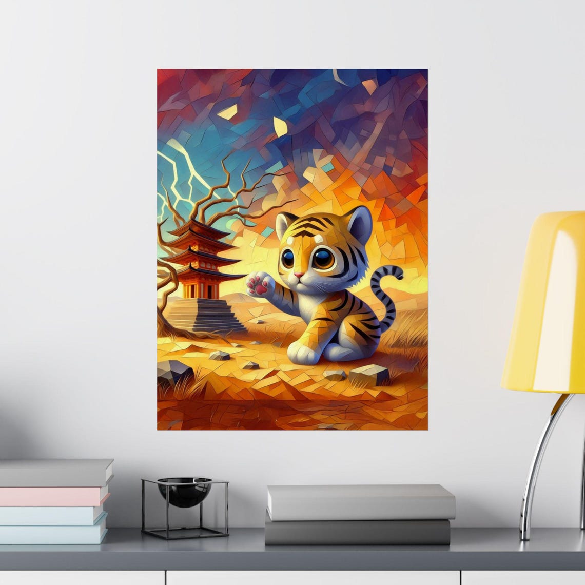 Whimsical Tiger Art Print, Cute Nursery Decor - Image 2