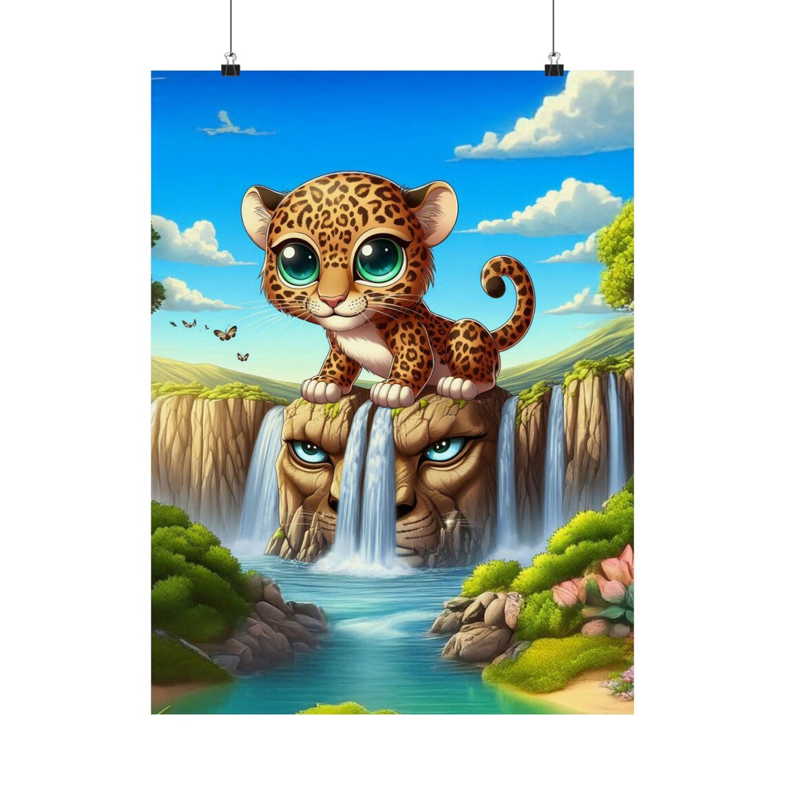 Cute Leopard Poster, Whimsical Jungle Decor