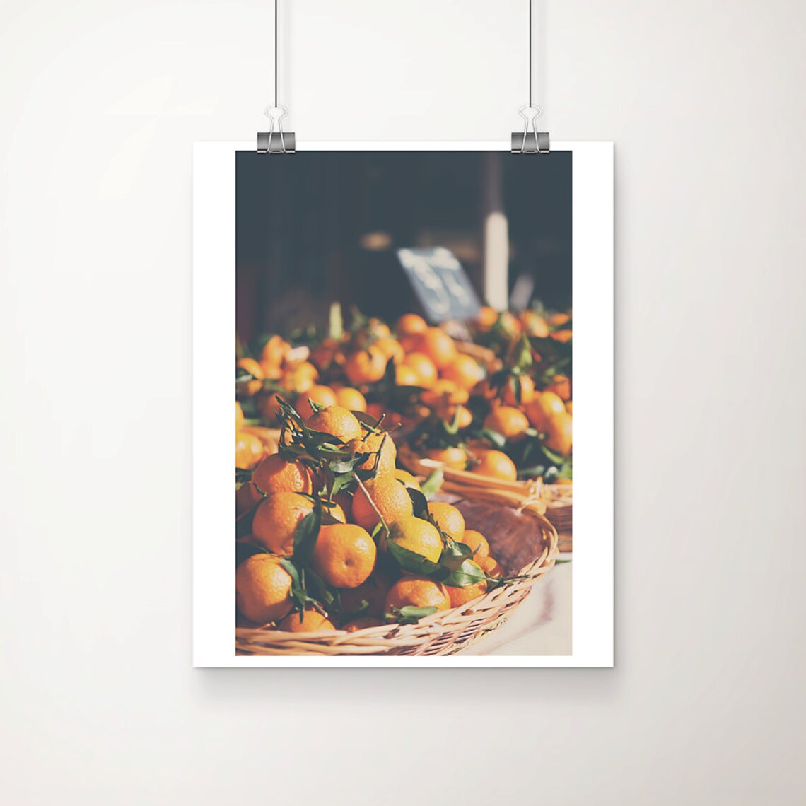 Fresh Clementines Market Basket Provence Food Photo Art Poster
