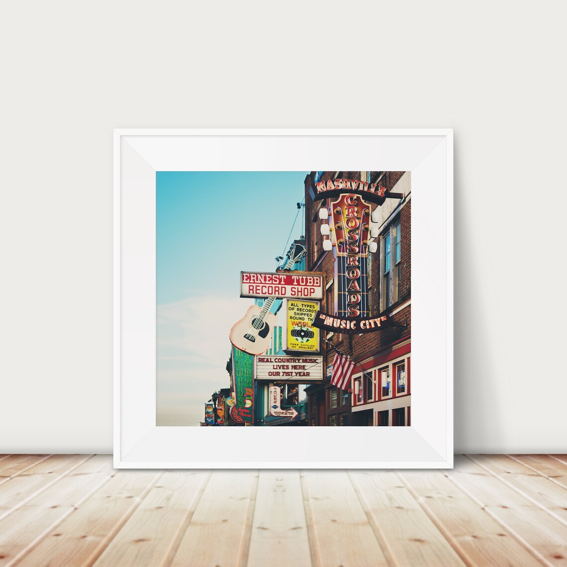 Nashville Broadway Neon Signs Music City Nightlife Photo Poster
