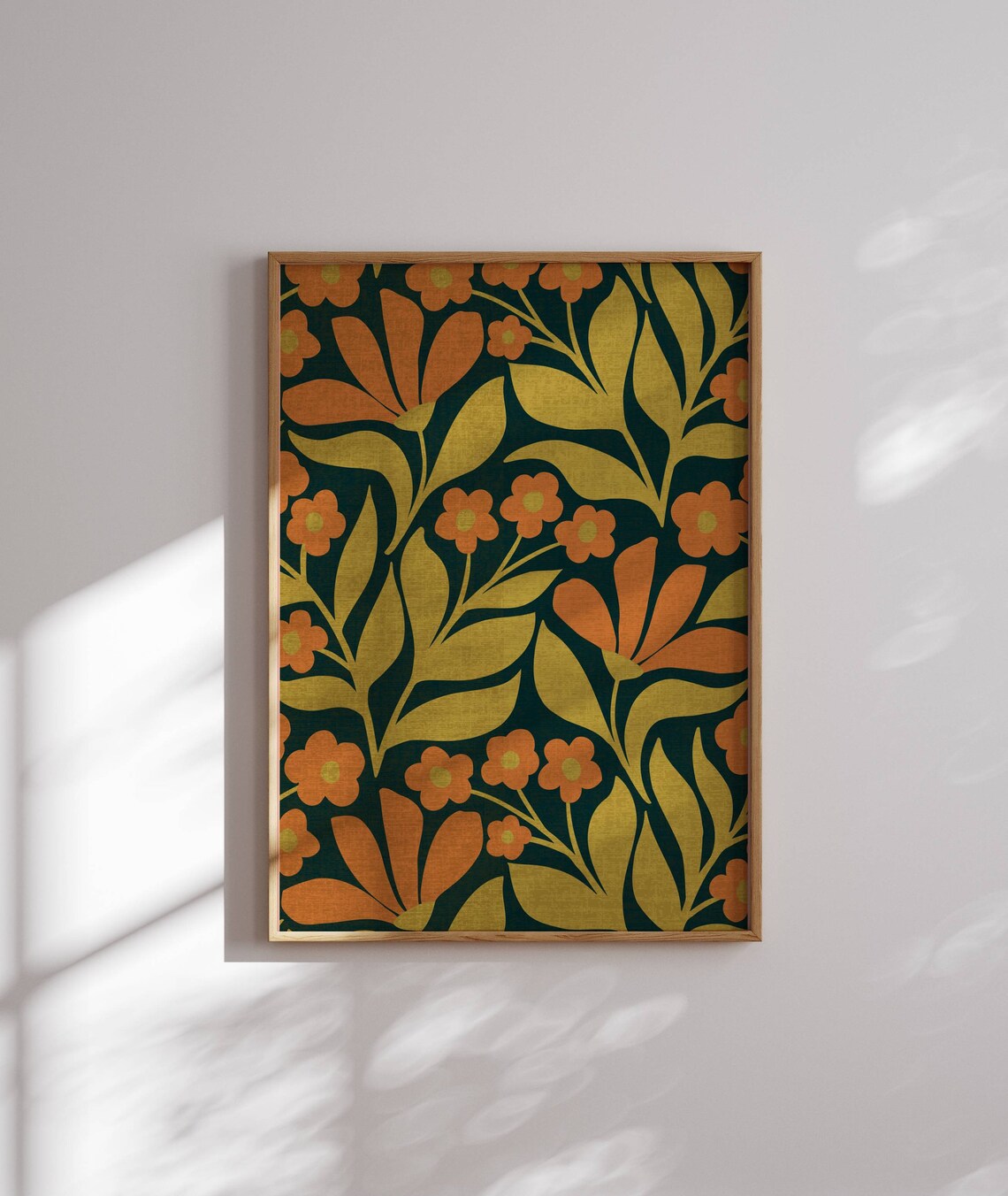 Retro Flower Poster, Mid-Century Floral Art Print