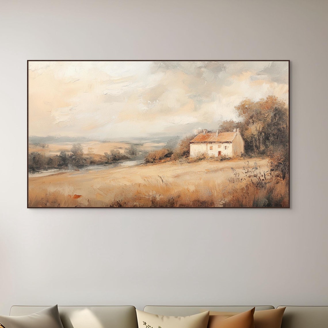 Vintage Countryside Cottage Stone House Rolling Hills Pastoral Poster - Image 5