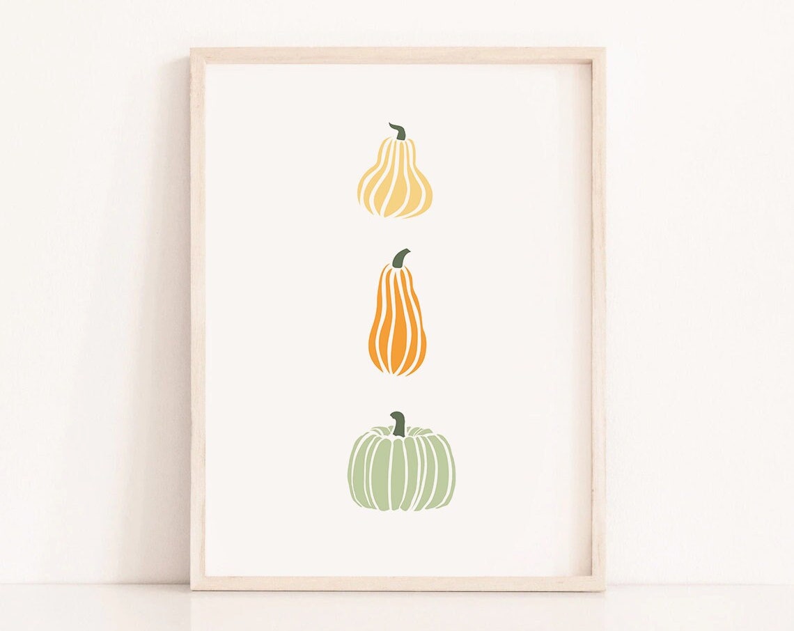 Stacked Pumpkins Minimalist Autumn Fall Harvest Decor Poster - Image 4